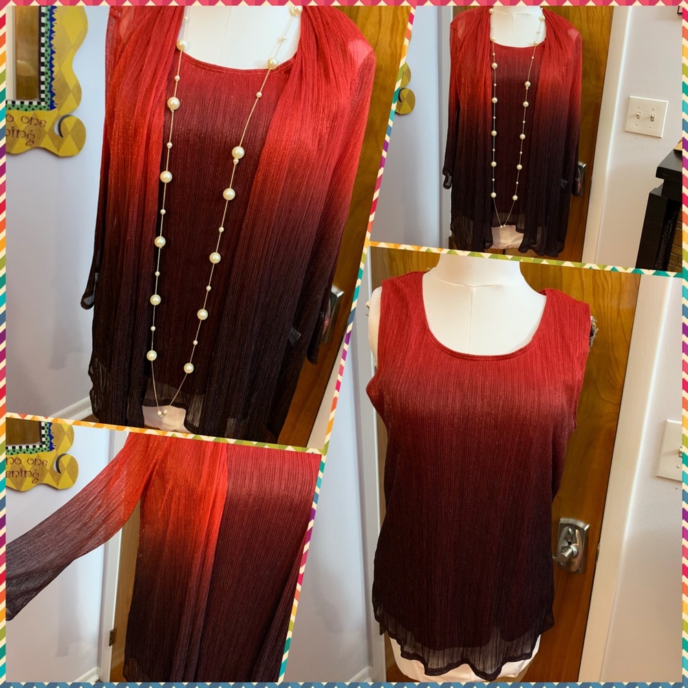 2-piece Ombré evening cardigan and tank